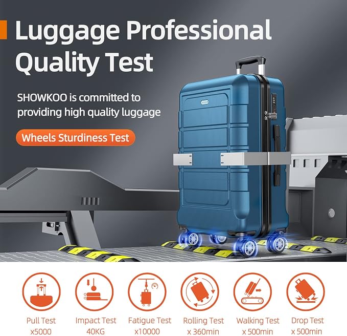 SHOWKOO Luggage Sets Expandable PC+ABS Durable Suitcase Sets Double Wheels TSA - Image 8