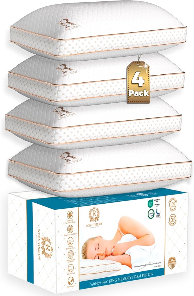 Royal Therapy Queen Memory Foam Pillows 4-Pack by ROYALTHERAPY