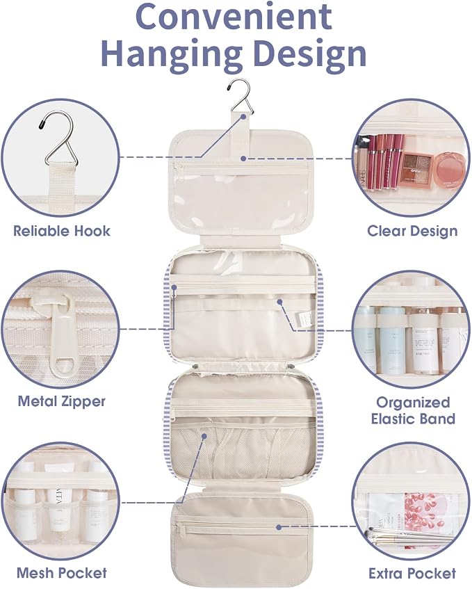 Narwey Striped Hanging Toiletry Bag - Image 3