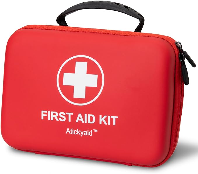 First Aid Kit 340 Piece, Premium Waterproof Hard Shell Medical Kit by Atickyaid