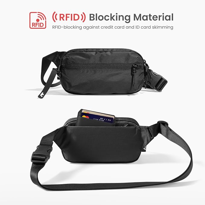 tomtoc 1.5L Sling Bag with RFID Blocking, Crossbody Bag Minimalist Chest - Image 4