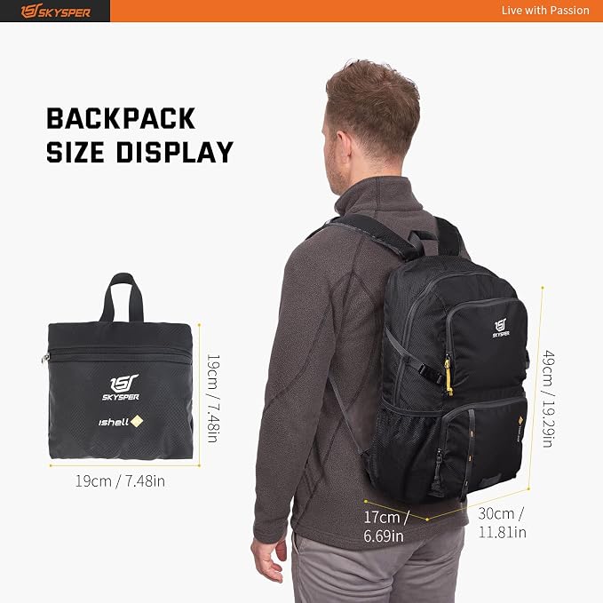 SKYSPER Lightweight Packable Backpack - 30L Hiking Daypack - Image 6