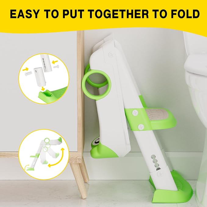 Potty Training Seat with Step Stool Ladder, Toddler Toilet Seat with PU Cushion - Image 7