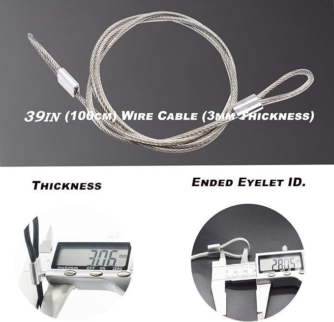 6 pcs 39 inch 3mm Thickness Stainless Steel Wire Cable - Image 2