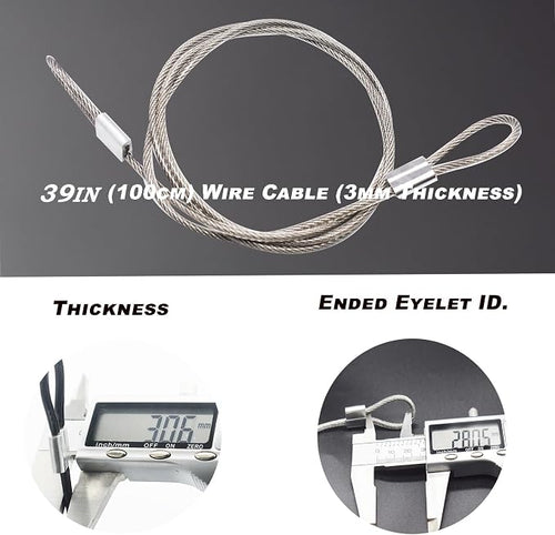 6 pcs 39 inch 3mm Thickness Stainless Steel Wire Cable - Image 2