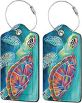 Sea Turtle Leather Luggage Tag by Ovitssrk