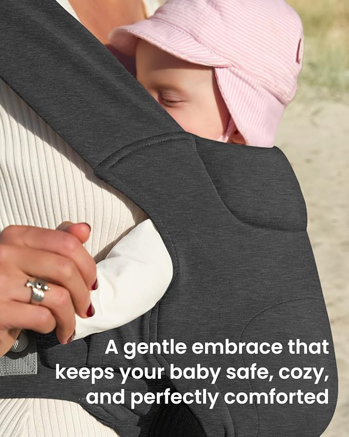 Newborn Carrier, Cozy Baby Carrier, Ergonomic Cross-Back Wrap, Hands-Free - Image 6