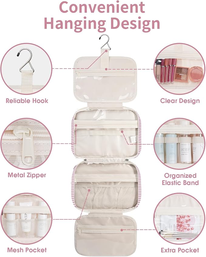 Narwey Striped Hanging Toiletry Bag - Image 3