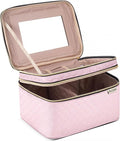 Large Makeup Bag with Mirror Double Layer Travel Make Up Organizer Case by HXLGMD