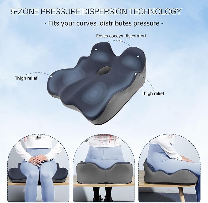 Seat Cushion, X-Large Memory Foam Office Chair Cushion, - Image 4