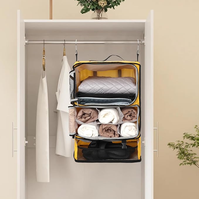 TABITORA Travel Portable Hanging Shelves Closet Organizer Packing Luggage - Image 6