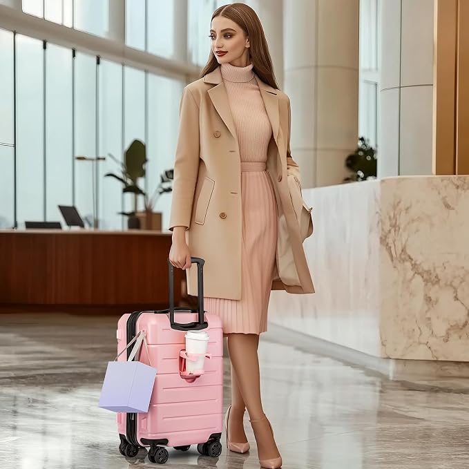 KYME Pink Hardside Expandable Carry On Luggage 22x14x9 Airline Approved 20 Inch - Image 9