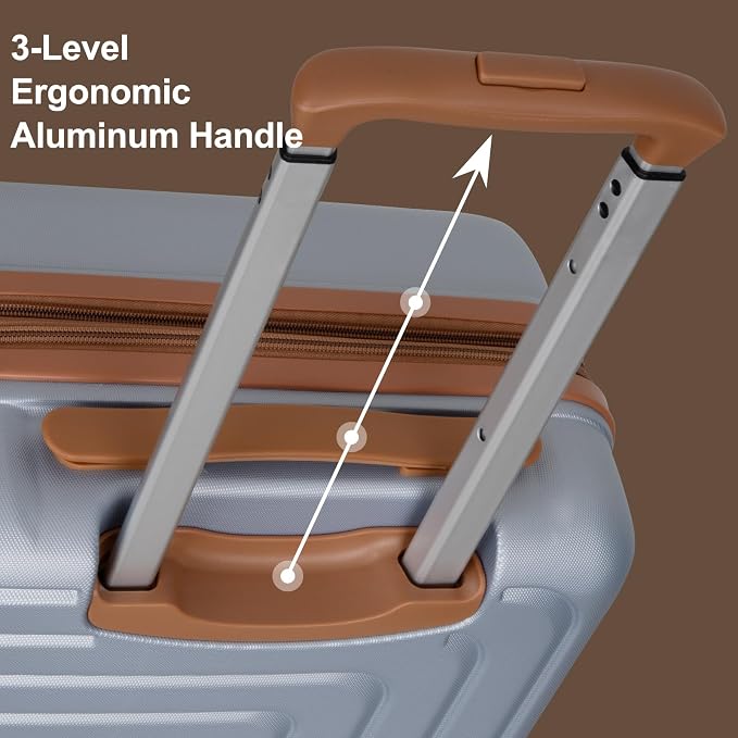Romswi Expandable 28" Checked Luggage, Large Hardshell Suitcase - Image 7