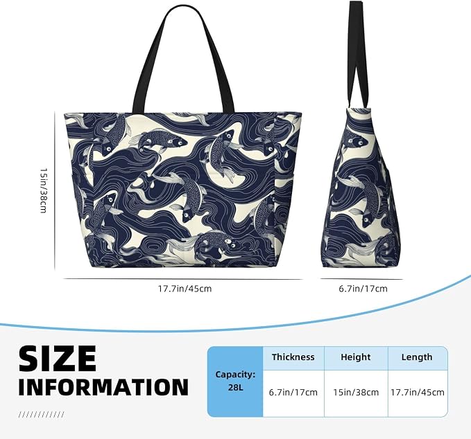 Beach Bag for Women Beach Tote Bag Waterproof Sandproof Large Bags - Image 4