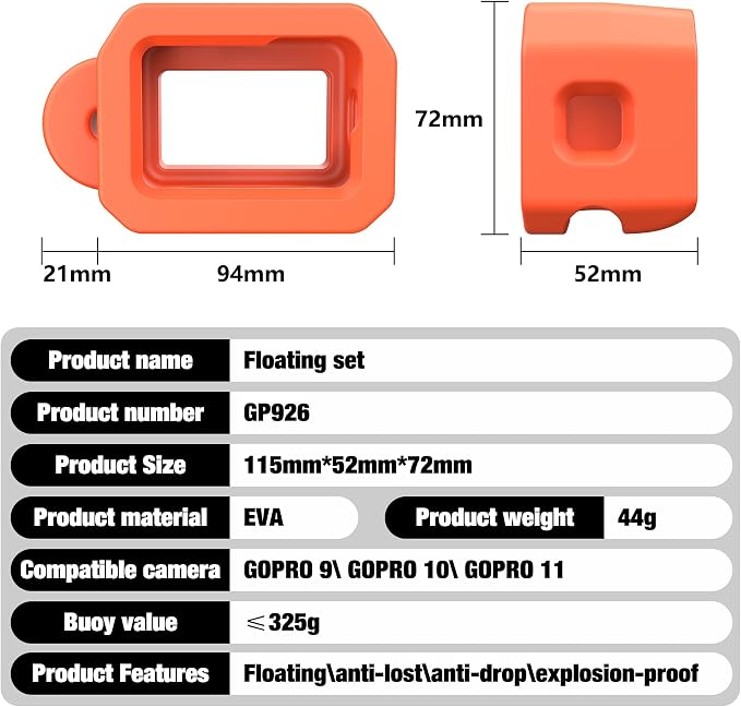 Floaty Case for GoPro Hero 13/12 / 11/10 / 9 Black, Floating Case - Image 9