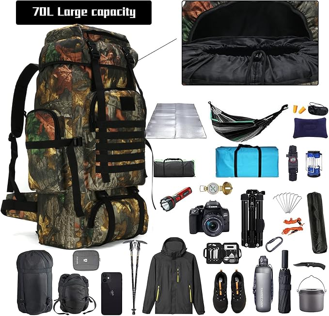 Hiking Backpack for Men 70L/100L Camping Backpack Military Rucksack Molle 3 - Image 3