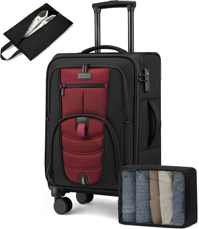 Carry On Luggage 22x14x9 Airline Approved, 22-Inch Suitcases by LOVEVOOK