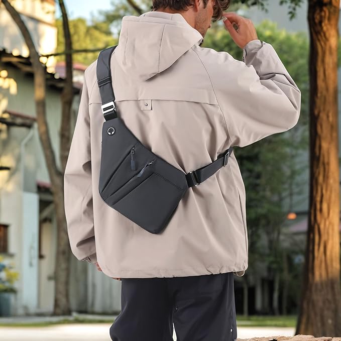 Anti Theft Crossbody Bags for Women Men, Slim Sling Bags - Image 8