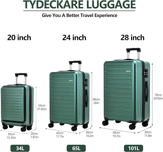 3Pcs Luggage Set, HardShell Lightweight, Only 20" - Image 2