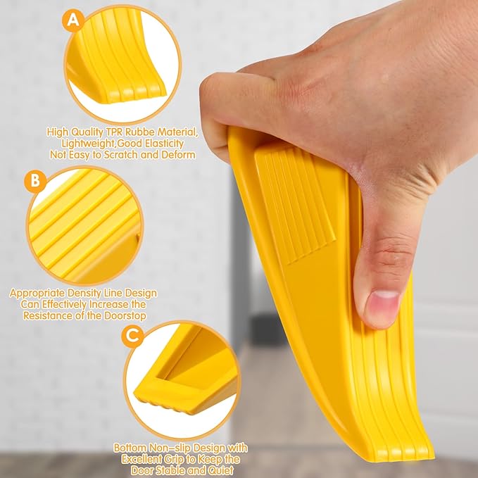 Frienda 4 Pcs Jumbo Door Stoppers Heavy Duty Door Stopper Tall up to 2inch Tall - Image 3