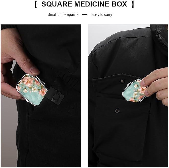 Metal 2 Compartment Pill Organizer Travel Friendly Portable Compact Pill Box - Image 6