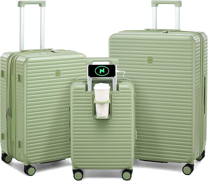 Hard Shell Suitcases Expandable Travel Luggage Sets 3 Piece, Carry on and Check by HanTrip