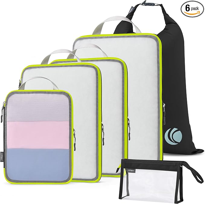 Cipway Compression Packing Cubes, See Through Mesh Luggage Organizer Bags by Cipway