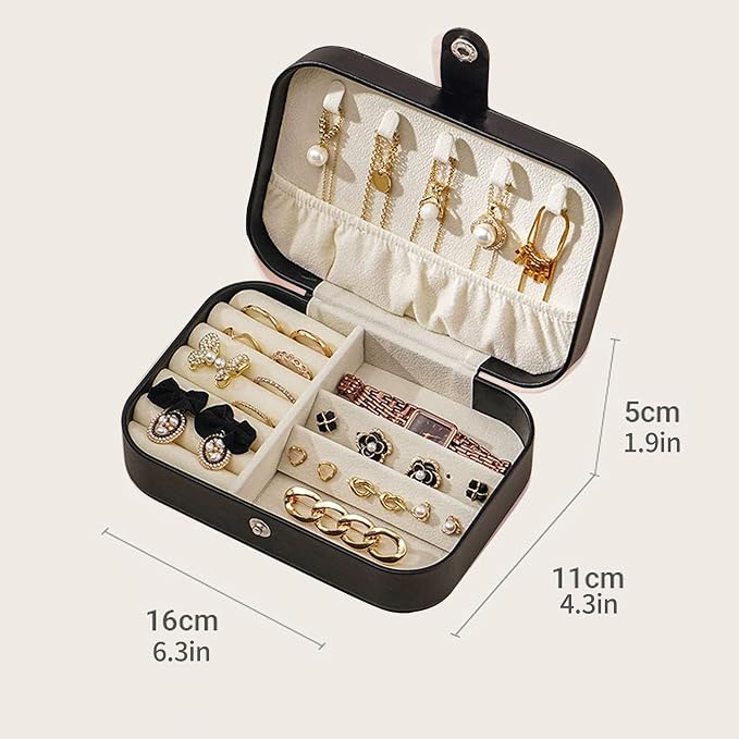 Travel Jewelry Box, Jewelry Travel Case, Small Jewelry Box, 2 Layer Travel - Image 5