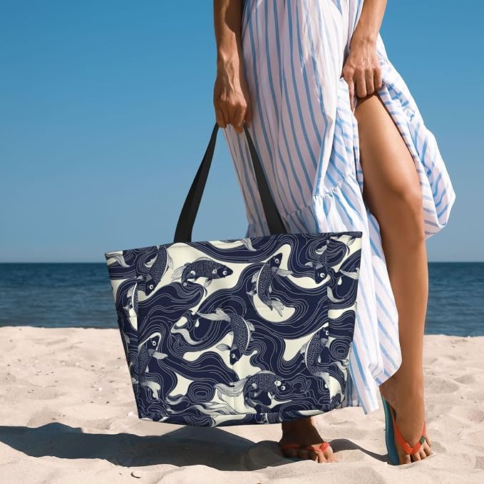 Beach Bag for Women Beach Tote Bag Waterproof Sandproof Large Bags - Image 6