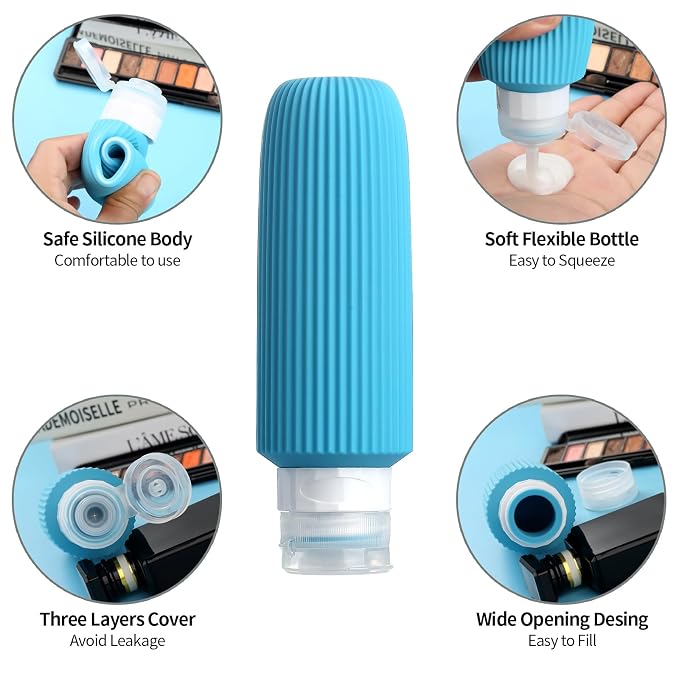 16 Pack Travel Bottles for Toiletries, Large 6oz Silicone Travel Containers jar - Image 4