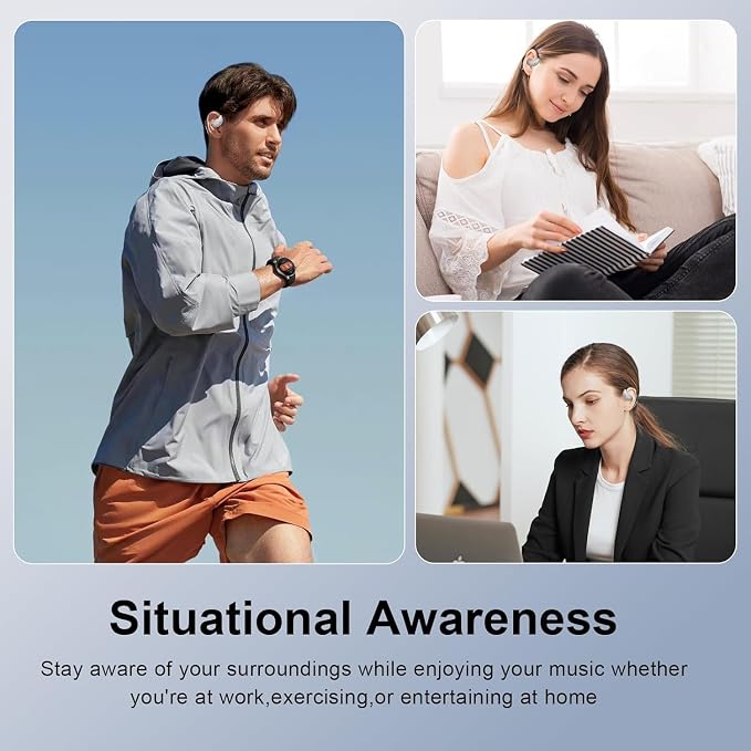 Ultra Ergonomic Open Ear Earbuds, Bone Conduction Over The Bluetooth Headphones - Image 7