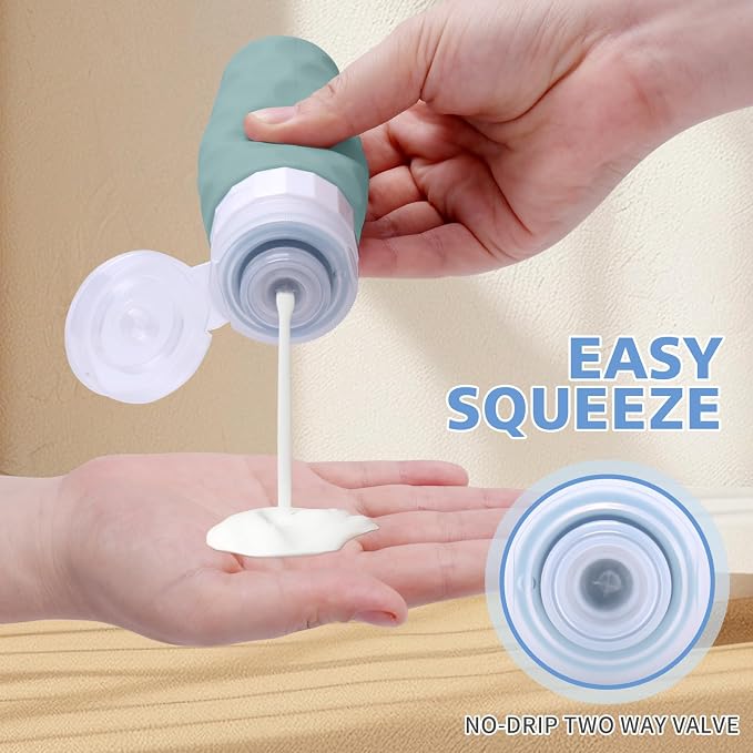 Travel Bottles for Toiletries, BPA Free Leak Proof Premium Silicone Bottles - Image 3