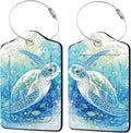 2 Pack Sea Turtle Luggage Tags, Leather Luggage Tags by Unknown