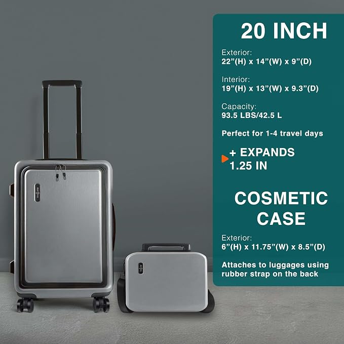 Luggage Sets 3 Piece, 22 Inch Carry on Luggage and 24 Inch Suitcases - Image 2
