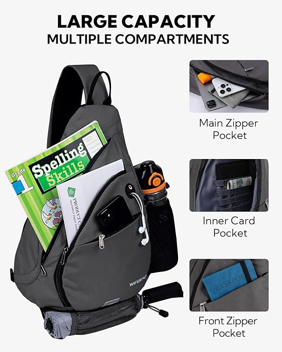 WATERFLY Large Crossbody Sling Bag: Over Shoulder Backpack Daypack Casual Cross - Image 3