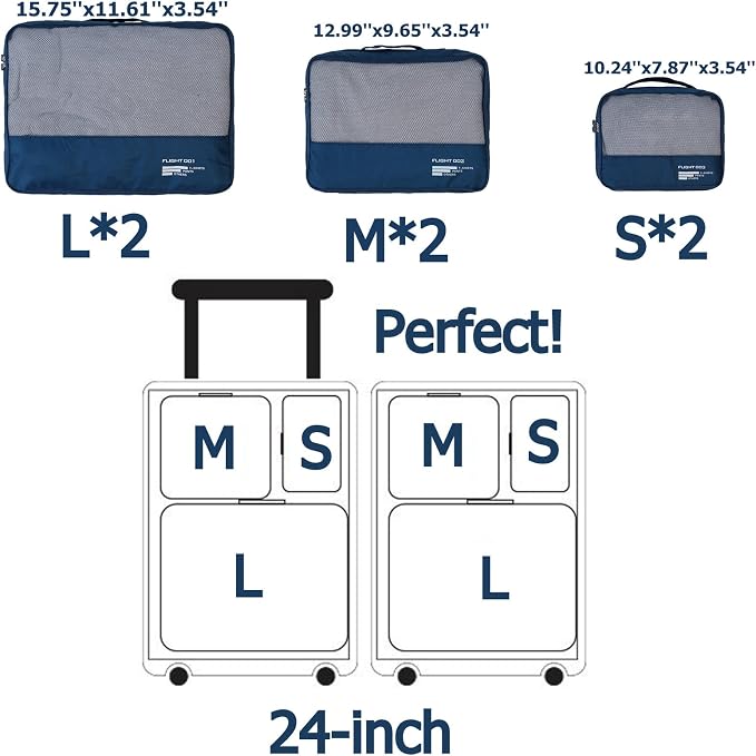 Packing Cubes Set Travel Luggage Organizers Suitcase Lightweight Accessories - Image 6