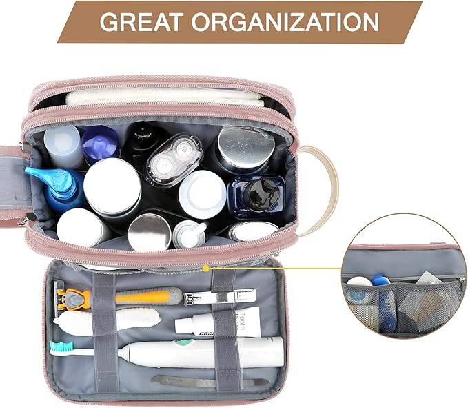 BAGSMART Toiletry Bag for Women, Cosmetic Makeup Bag Organizer, Travel Bag for - Image 2