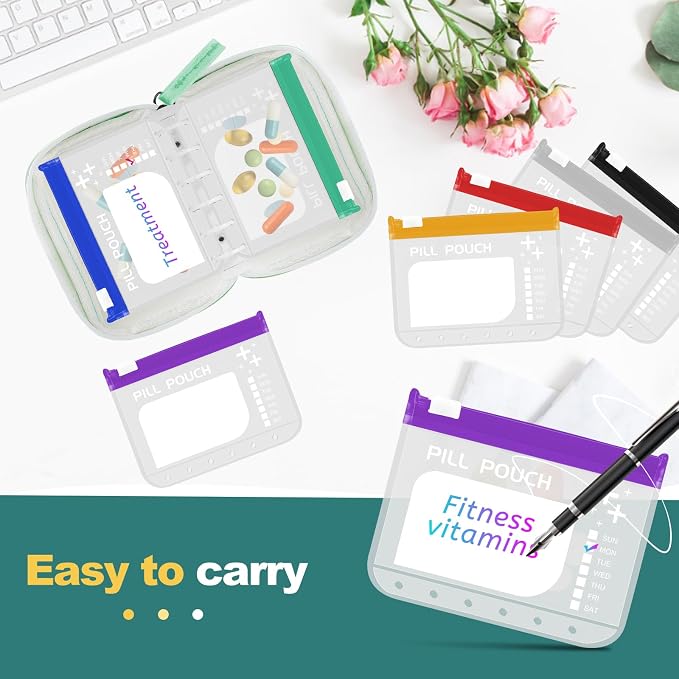 A7-L Water-Proof Pill Pouch Set， Large Pill Organizer, BPA Free, A7-L Pill - Image 2