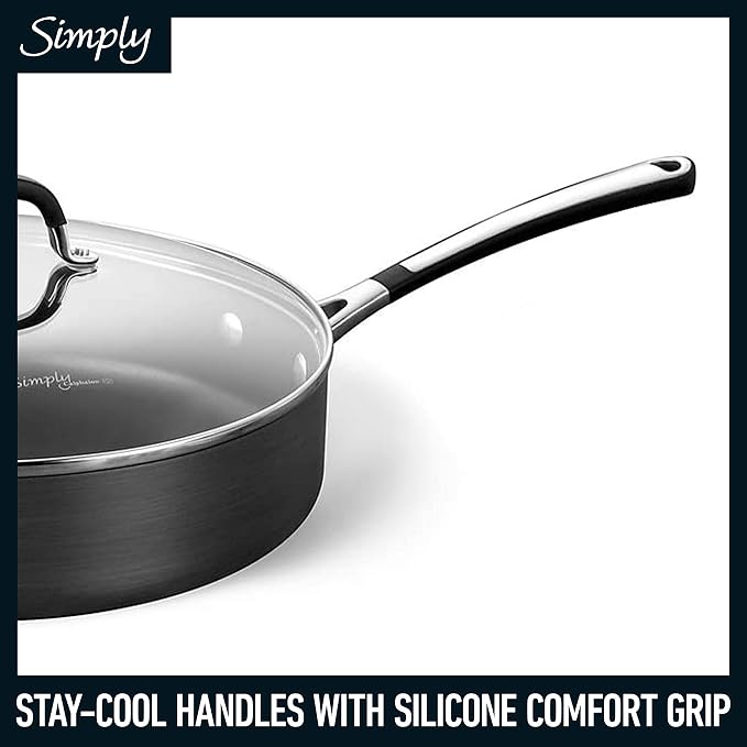 Calphalon 10-Piece Non-Stick Kitchen Cookware Set Black Pots & Pans - Image 5