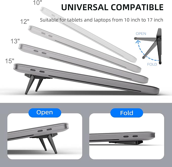 Laptop Stand for Desk, Portable Anti-Slip Keyboard Riser, Zinc Alloy Keyboard - Image 5