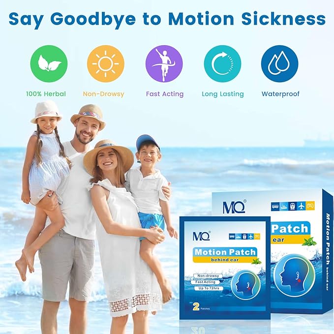 MQ 20ct Motion Sickness Patches, Dark Color, Sea Sickness Patches Non Drowsy & - Image 2