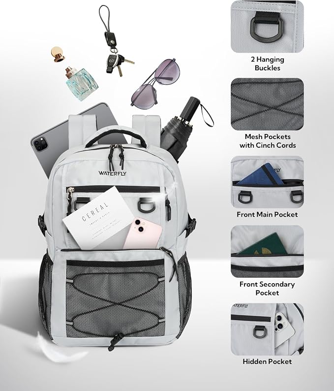 WATERFLY Travel Hiking Casual Backpack: 22L Lightweight Everyday Outdoor City - Image 4