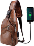 AMJ Crossbody Sling Bag Men Women, Casual Shoulder Backpack, Chest Daypack by AMJ