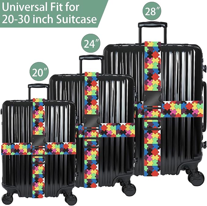 Puzzle Luggage Straps for Suitcases, Adjustable Luggage Travel Belts to Keep - Image 3