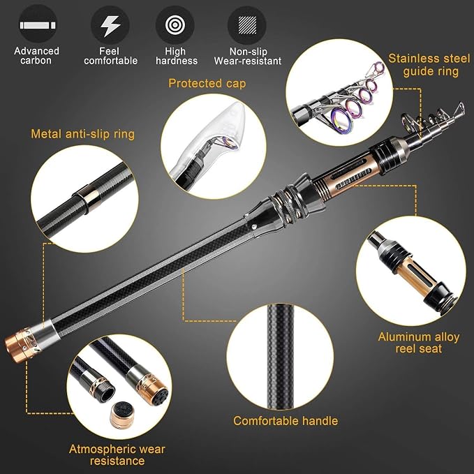 ShinePick Fishing Rod Kit, Telescopic Fishing Pole and Reel Combo Full Kit - Image 3