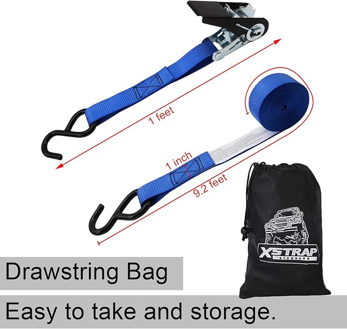 XSTRAP STANDARD Ratchet Tie Down Straps 4 Pk 10 Ft- 300 Lbs Load Cap- 900 Lbs - Image 2