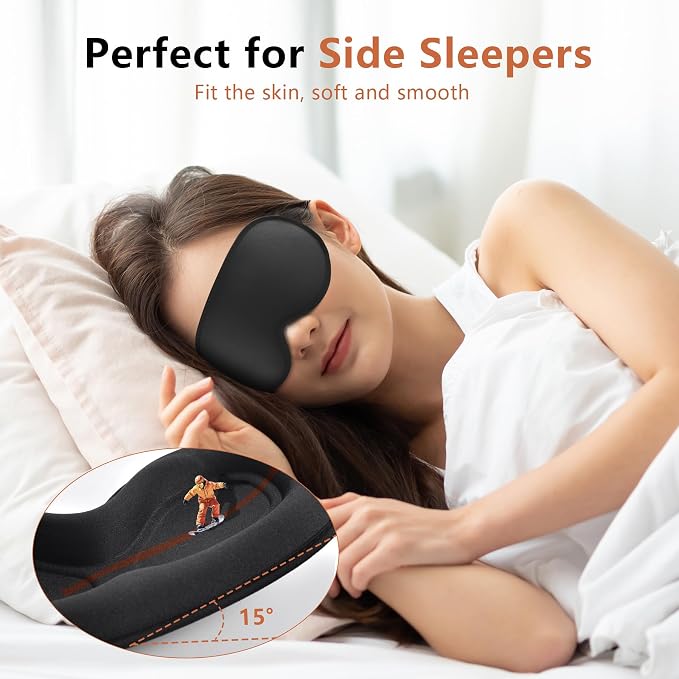 Sleep Mask for Side Sleeper Women Men, Eye Mask for Sleeping Light Blocking - Image 2