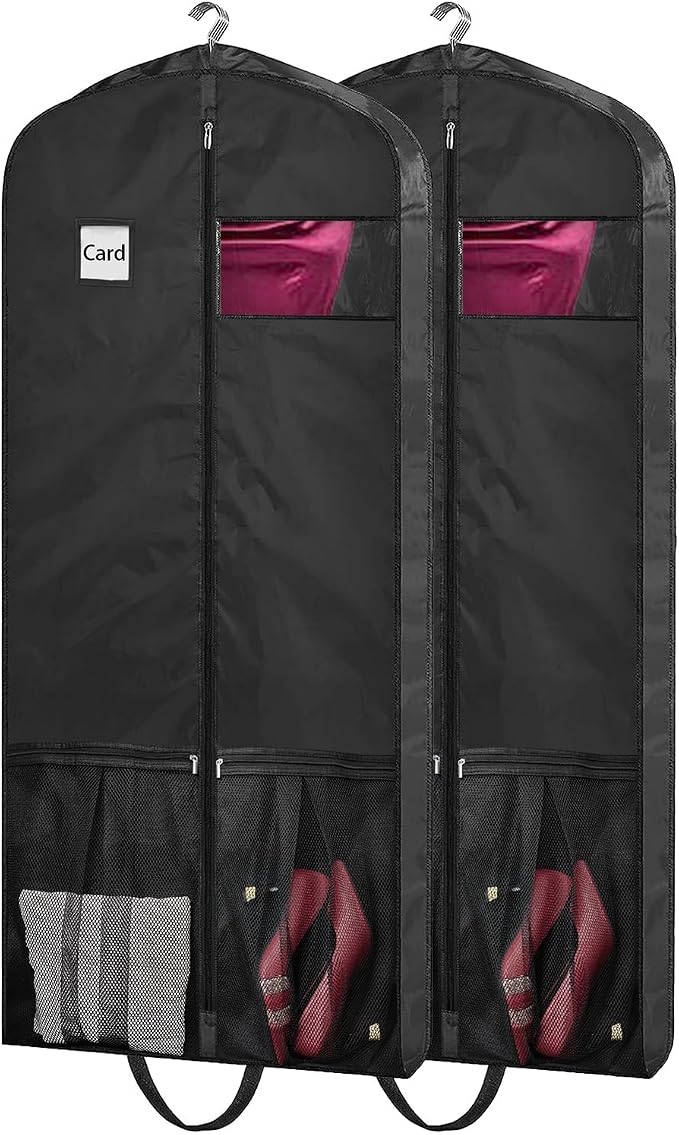 54" Garment Bags for Travel, 2 Pack Dress Bag for Hanging Clothes Storage by BH7STAR