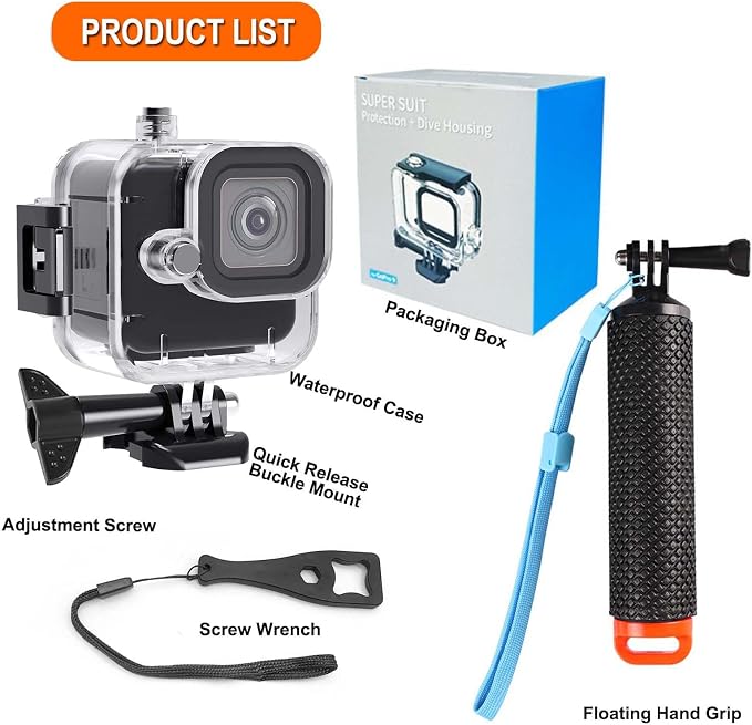 Compatible for Go Pro Hero 11 mini Black Waterproof Housing Case 60M/196FT - Image 2