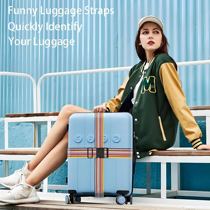 Stripes Luggage Straps for Suitcases, Adjustable Luggage Travel Belt to Keep - Image 7